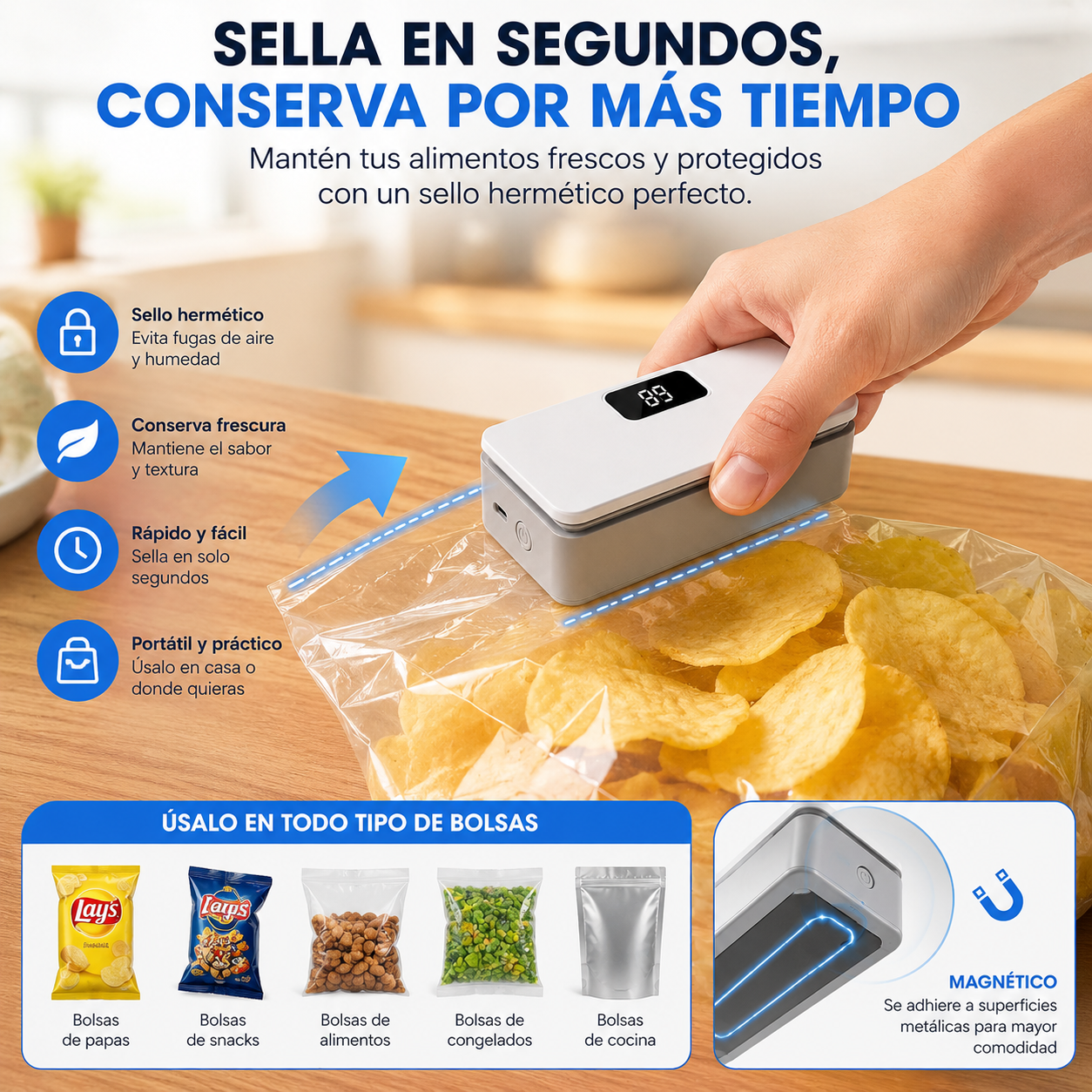 NovaSeal™ | Mini Sellador Portátil 2 en 1